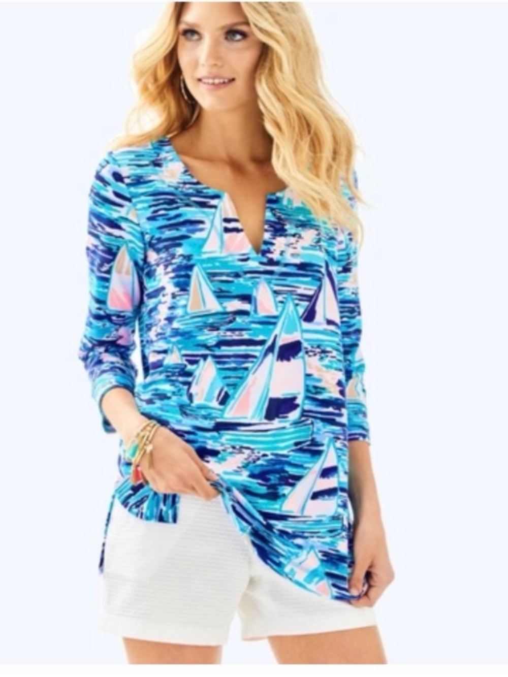 Lilly Pulitzer Justina Tunic, Pier Pressure, sz M